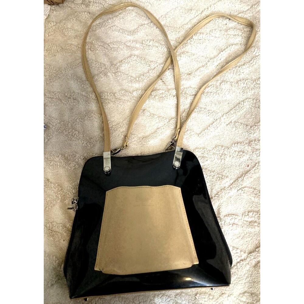 Beijo Black Patent Leather Crossbody Purse